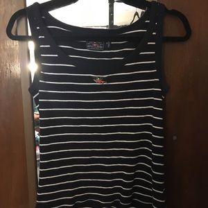 NWOT Striped tank with embroidered flag and eagle